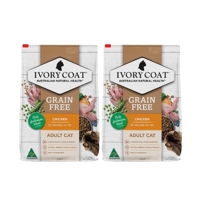 ivory coat grain free chicken adult dry cat food 4kg x2 bags