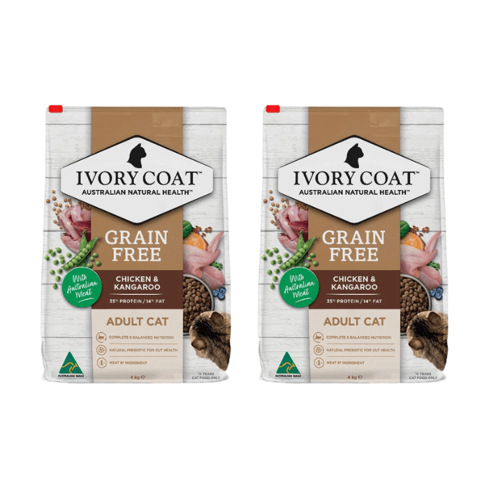 Ivory Coat Grain Free Chicken And Kangaroo Dry Cat Food Adult Indoor 4KGx2