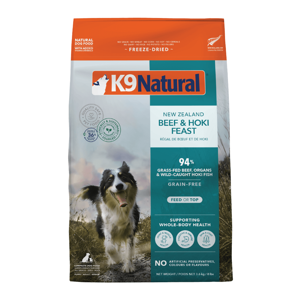 K9 Natural Hoki And Beef Freeze Dried Dog Food 3.6KG