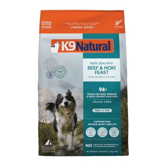 K9 Natural Hoki And Beef Freeze Dried Dog Food 3.6KG