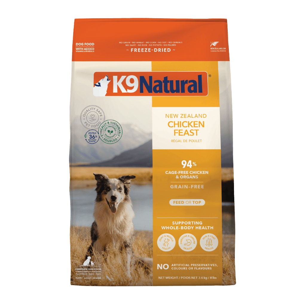 K9 Natural single protein Chicken Freeze Dried Dog Food 3.6KG