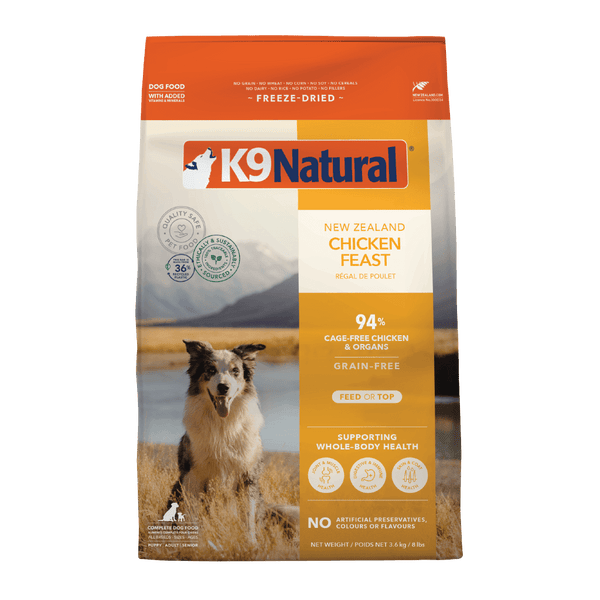 K9 Natural single protein Chicken Freeze Dried Dog Food 3.6KG