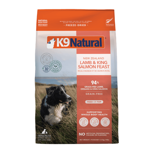 K9 Natural Lamb And King Salmon Freeze Dried Dog Food 3.6KG front