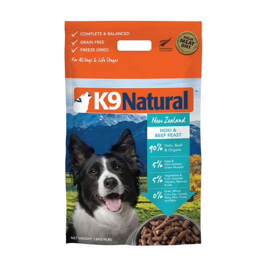 K9 Natural Hoki And Beef Freeze Dried Dog Food 1.8KG