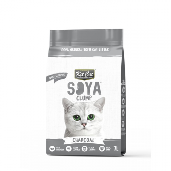 Kit Cat Soya Clump Cat Litter Charcoal 7ltr