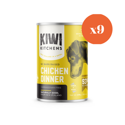 KIWI KITCHENS Grain Free Chicken Wet Dog Food 375gx9 slab