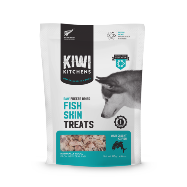 kiwi kitchens freeze dried fish skin dog treats 110g