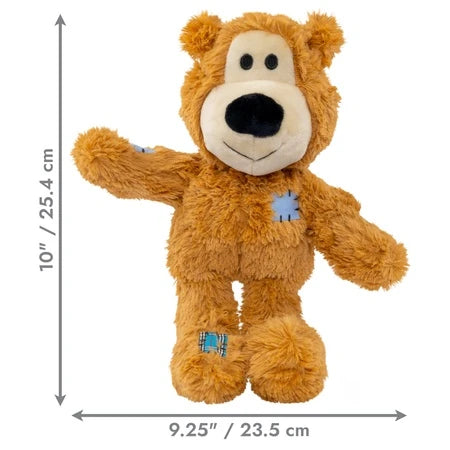 kong wild knots bear brown plush dog toy medium large size 