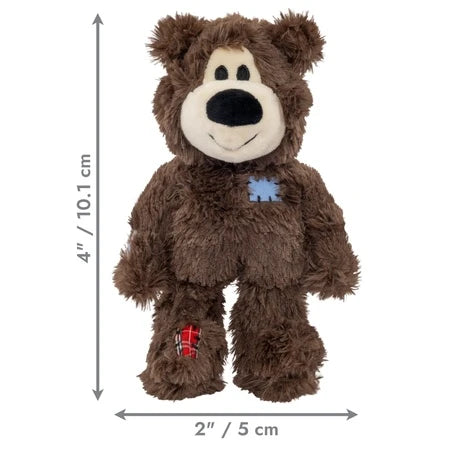 kong wild knots bear brown plush dog toy xsmall size 