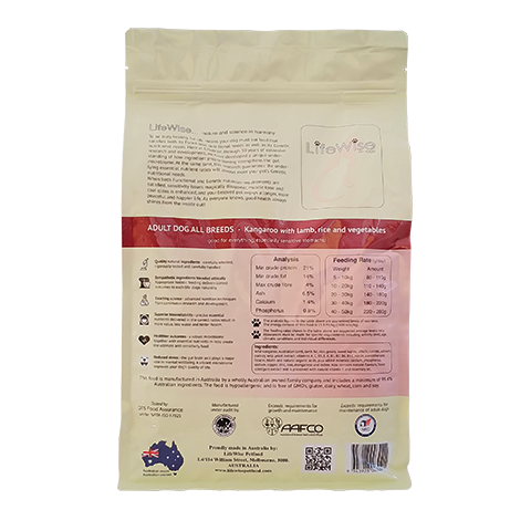 LIFEWISE Kangaroo and Lamb Dry Dog Food back