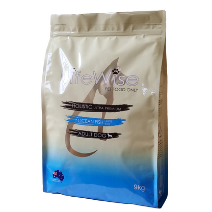LIFEWISE Ocean Fish Large Bites with Rice Dry Dog Food 9kg