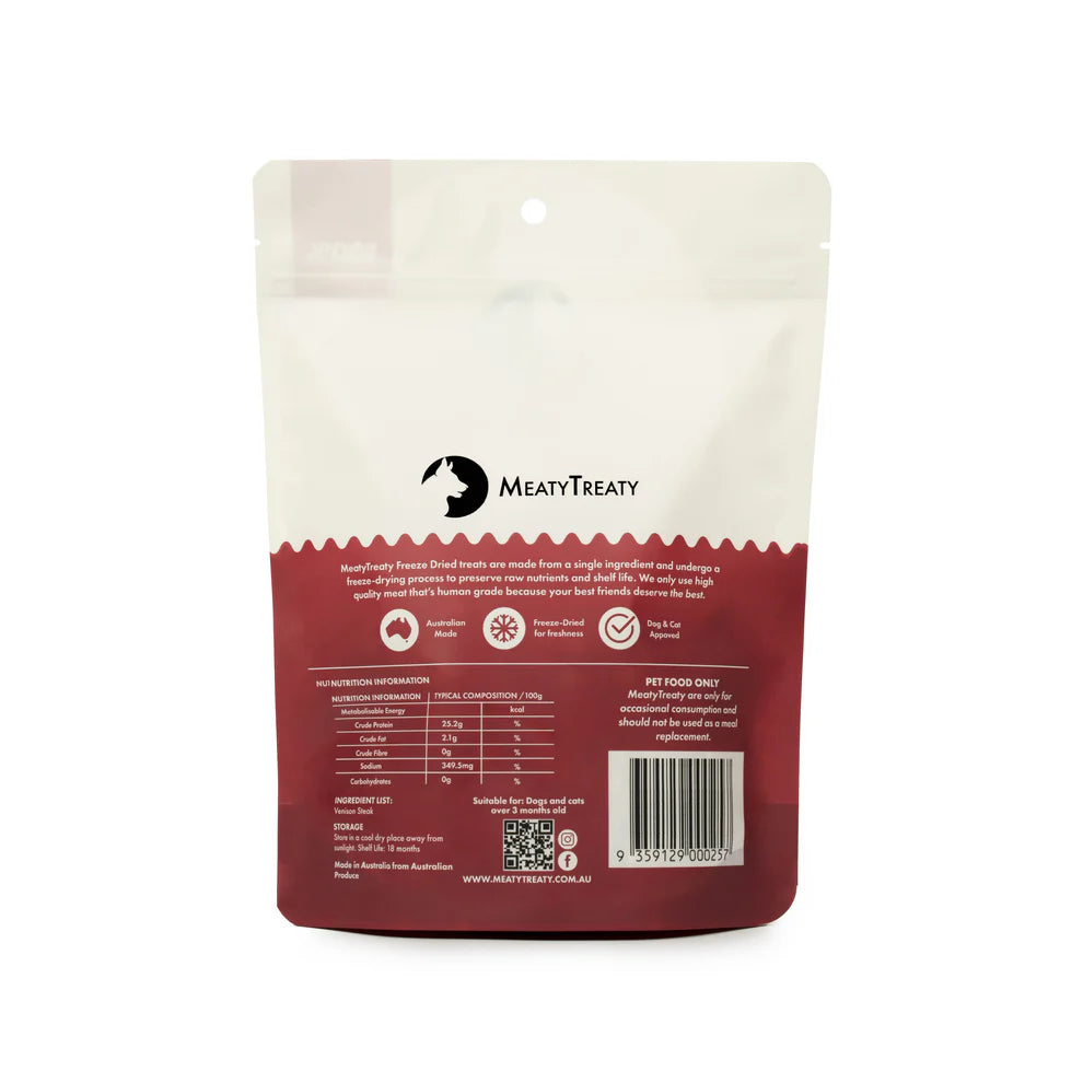 MEATY TREATY Freeze Dried Venison Dogs & Cats Treat 70G
