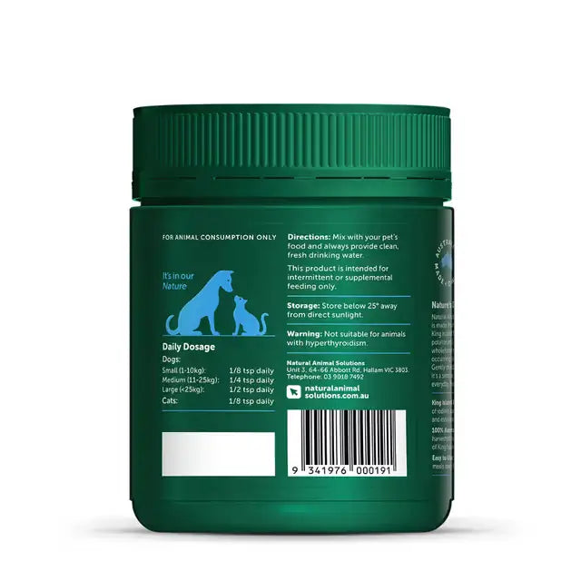 NAS Dried Seaweed daily dosage, directions and storage instructions for dogs and cats