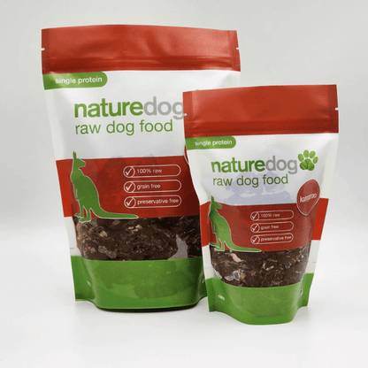 naturedog kangaroo single protein raw dog food