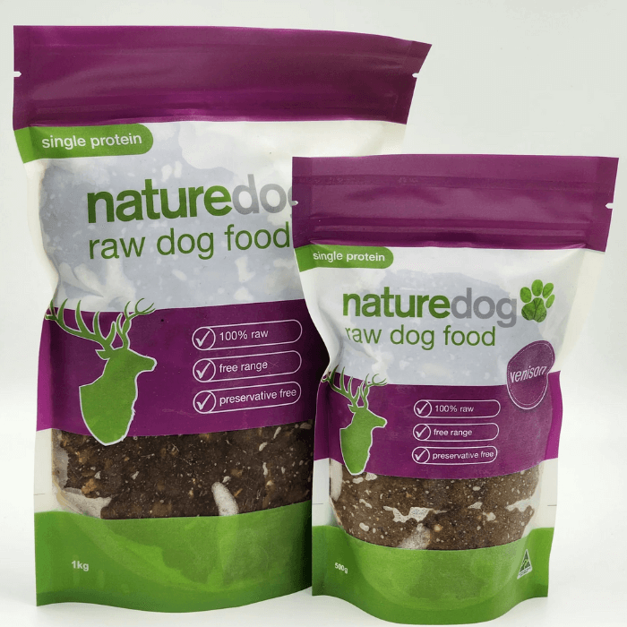 naturedog venison single protein raw dog food