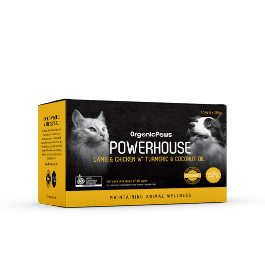 ORGANIC PAWS Raw Dogs & Cat Food Powerhouse Lamb & Chicken with Turmeric & Coconut Oil 1.5KG