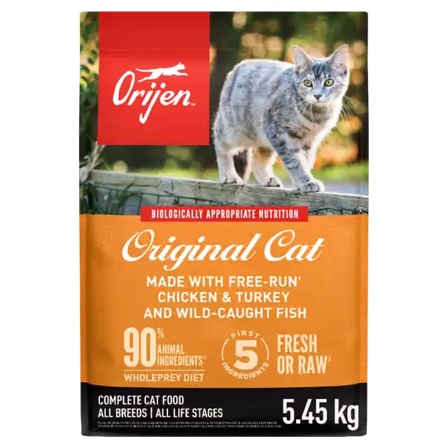 ORIJEN Original Cat dry food 5.45kg bag with chicken, turkey and wild-caught fish