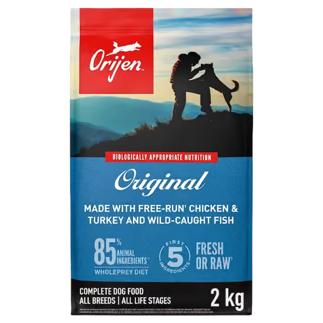 ORIJEN Original dry dog food 2kg bag with chicken, turkey and wild-caught fish