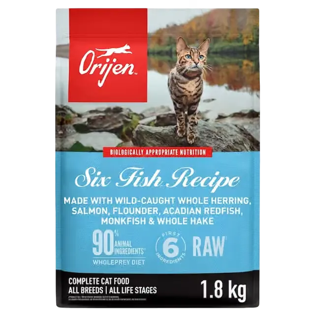 ORIJEN Six Fish Recipe dry cat food 1.8kg bag
