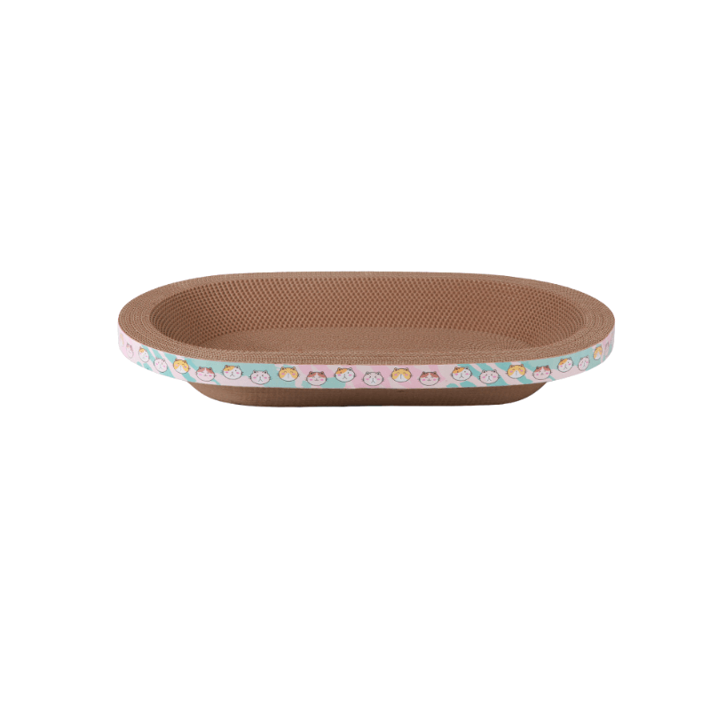 oval cardboard cat scratcher bed lounge for indoor cats