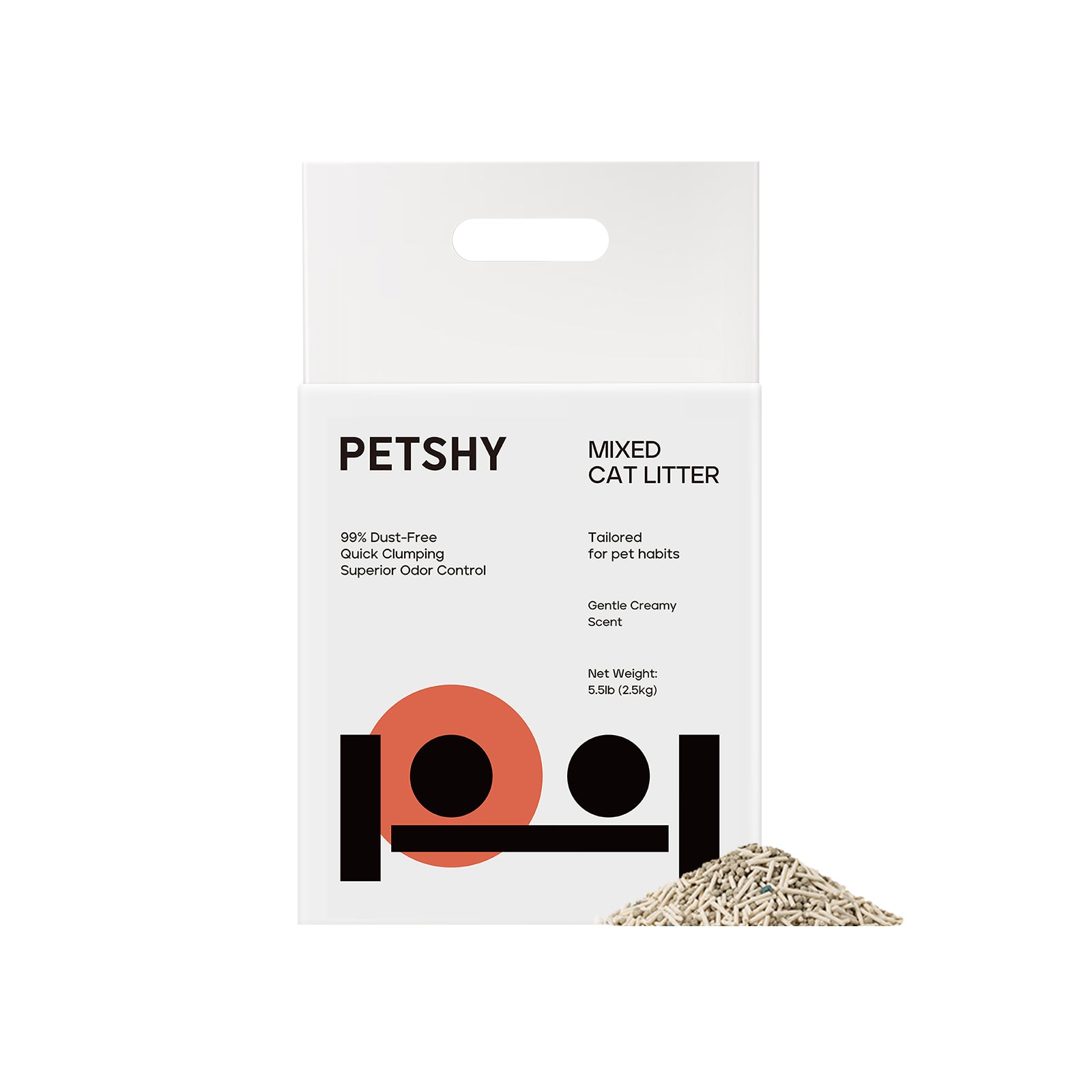 PETSHY Original Tofu Cat Litter Fine Mixed Bentonite Deodorant 2.5KG