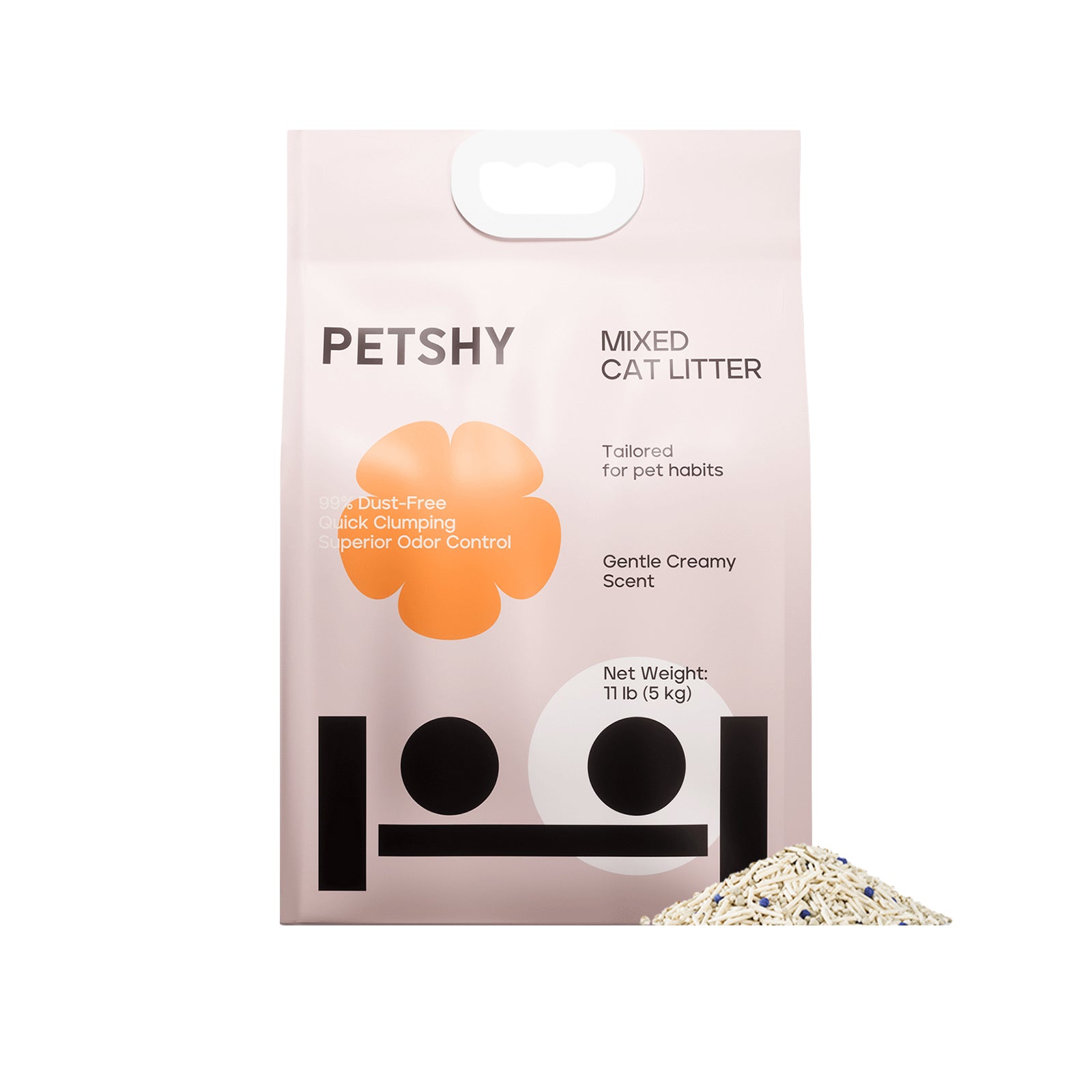PETSHY Original Tofu Cat Litter Fine Mixed Bentonite Deodorant 5KG