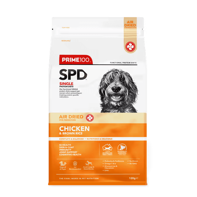 Prime100 SPD Air Dried Chicken and Brown Rice Dry Dog Food