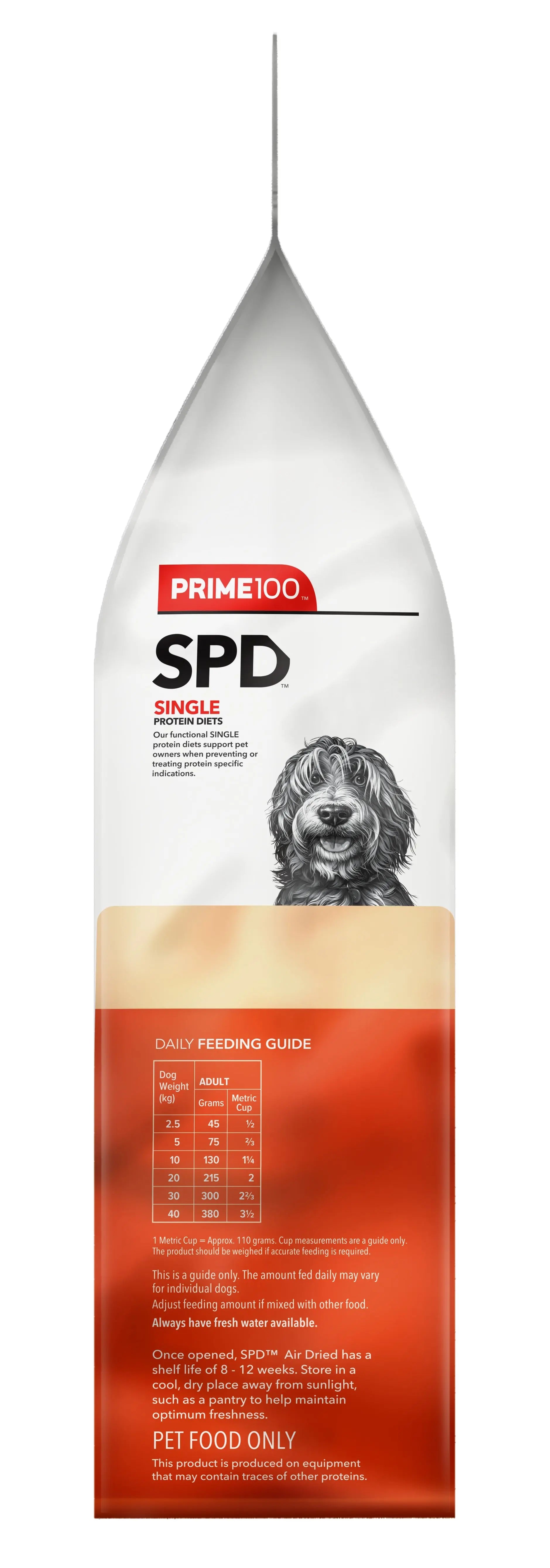 Prime100 SPD Air Dried Venison and Sweet Potato Dry Dog Food side view