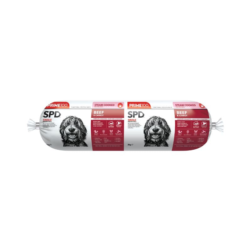 PRIME100 SPD Beef & Carrot Fresh Dog Food Roll 2KG