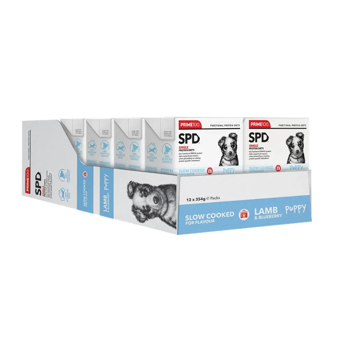 prime100 spd slow cook lamb & buleberry puppy 354gx12