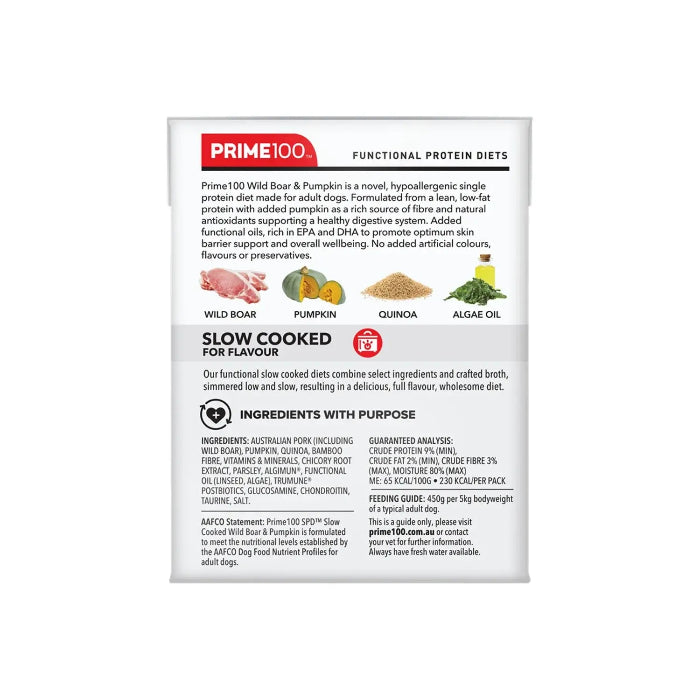 PRIME100 SPD™ Slow Cooked Wild Boar & Pumpkin Wet Dog Food