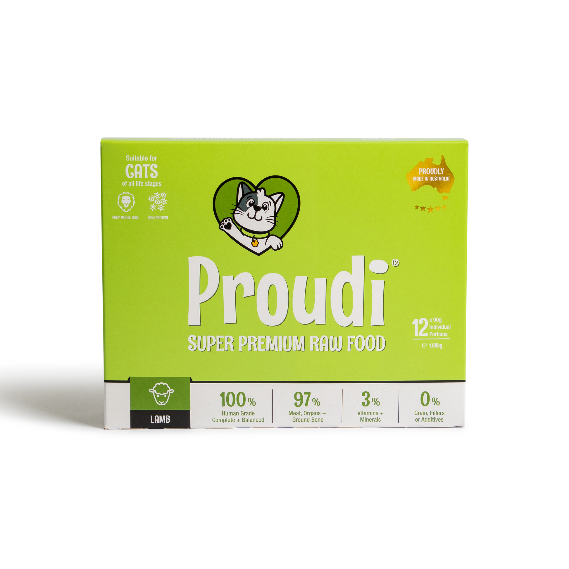 Proudi Lamb Raw Cat Food 1.08KG