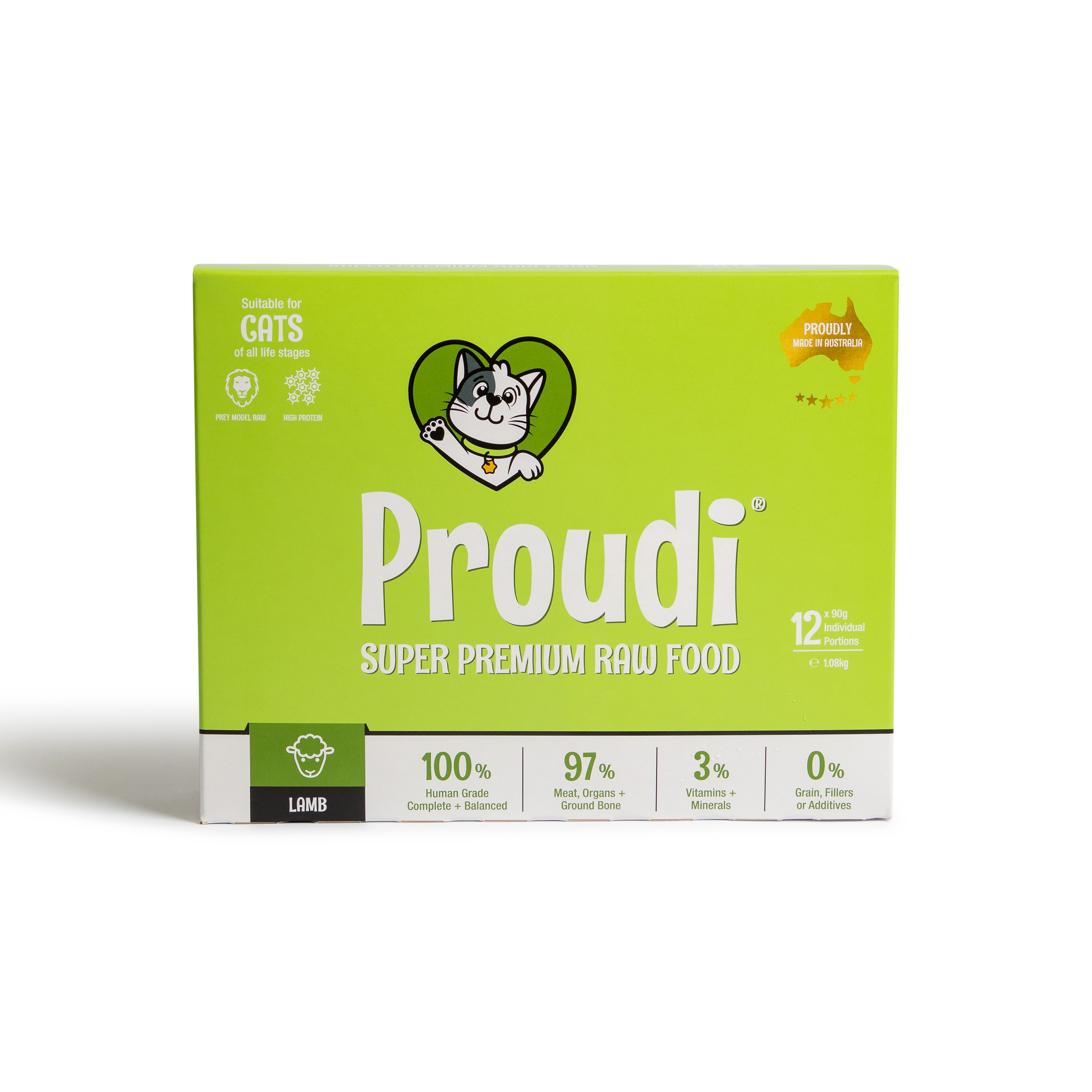 Proudi Lamb Raw Cat Food 1.08KG