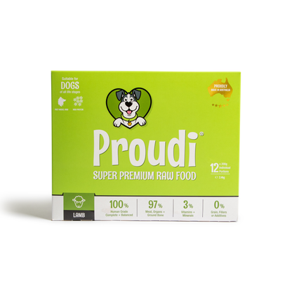 Proudi Lamb Dog Food Raw 2.4KG