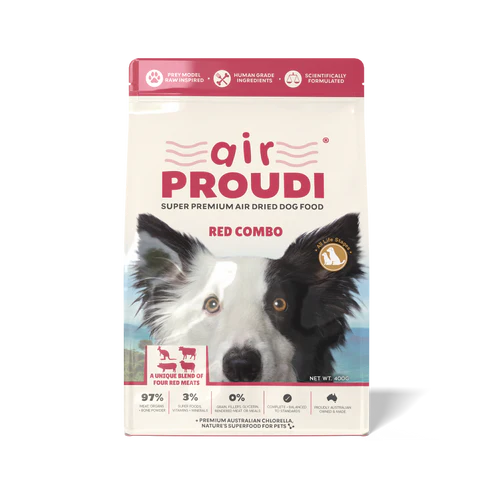 proudi red combo air dried dog food front