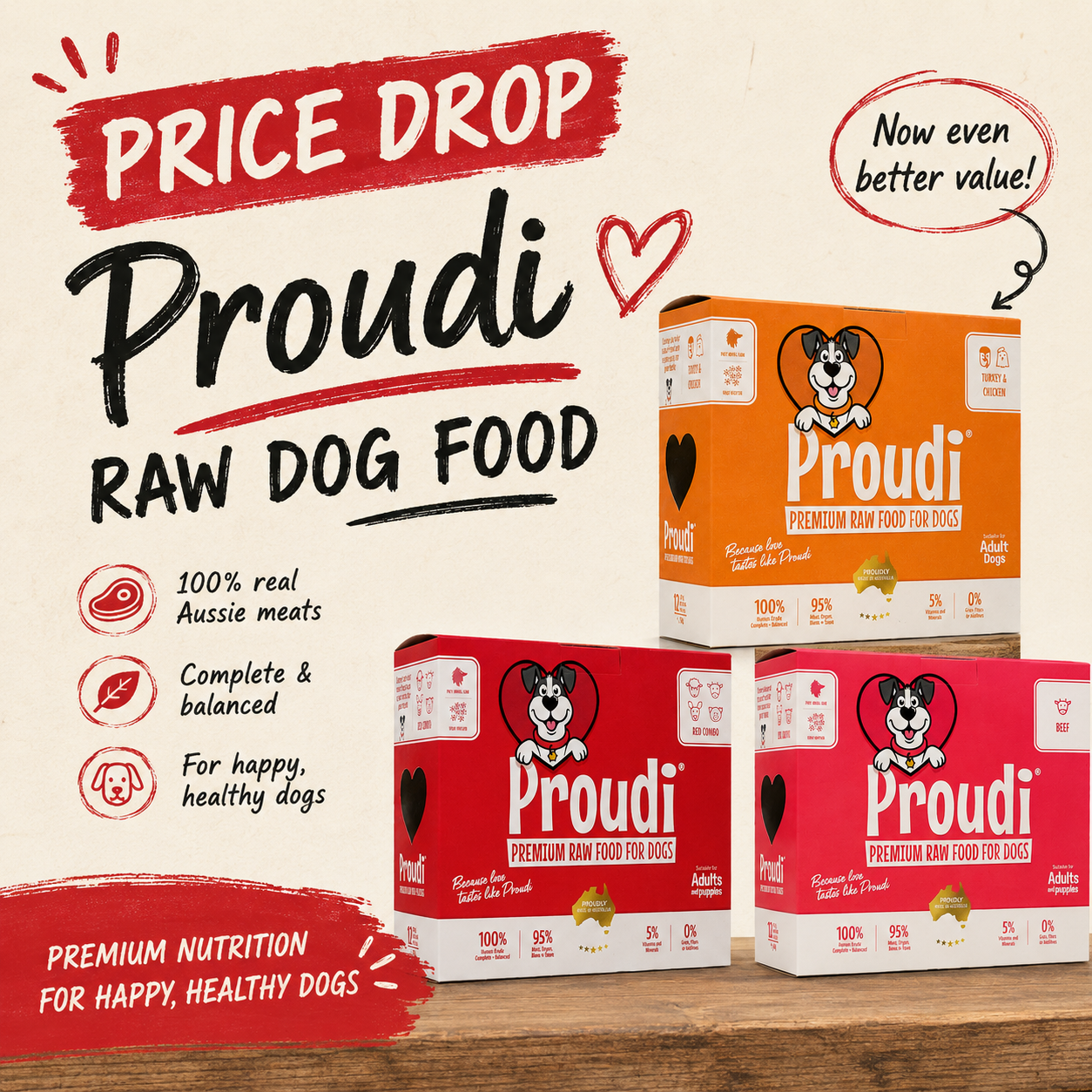 proudi beef raw dog food