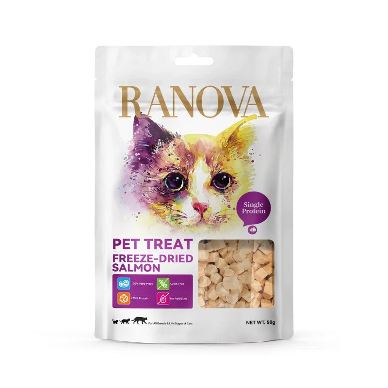 RANOVA Freeze-Dried Salmon Cat Treats – Single Protein, 50g