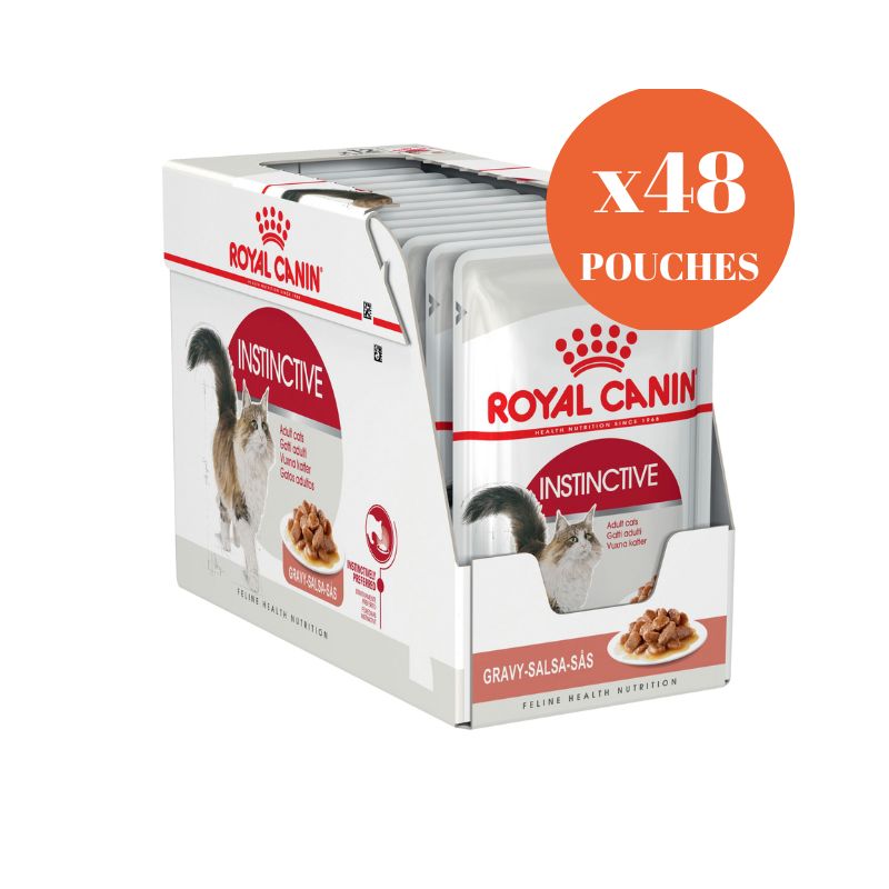 Royal Canin Adult Instinctive Gravy Wet Cat Food Pouches 85gx48