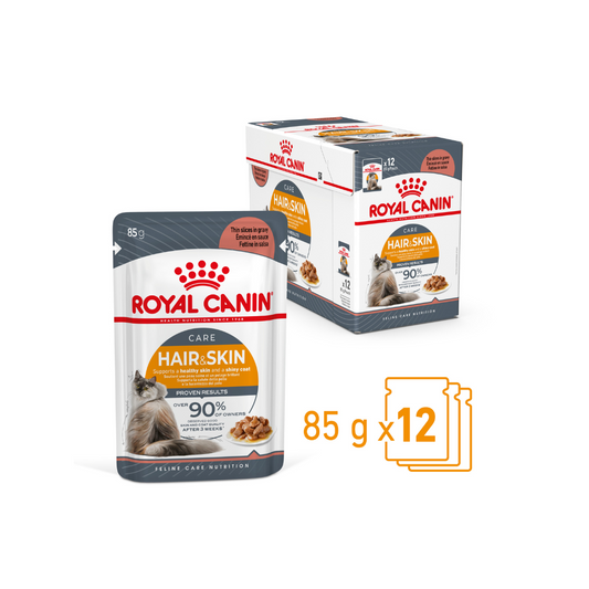 royal canin hair and skin care wet cat food 85gx12