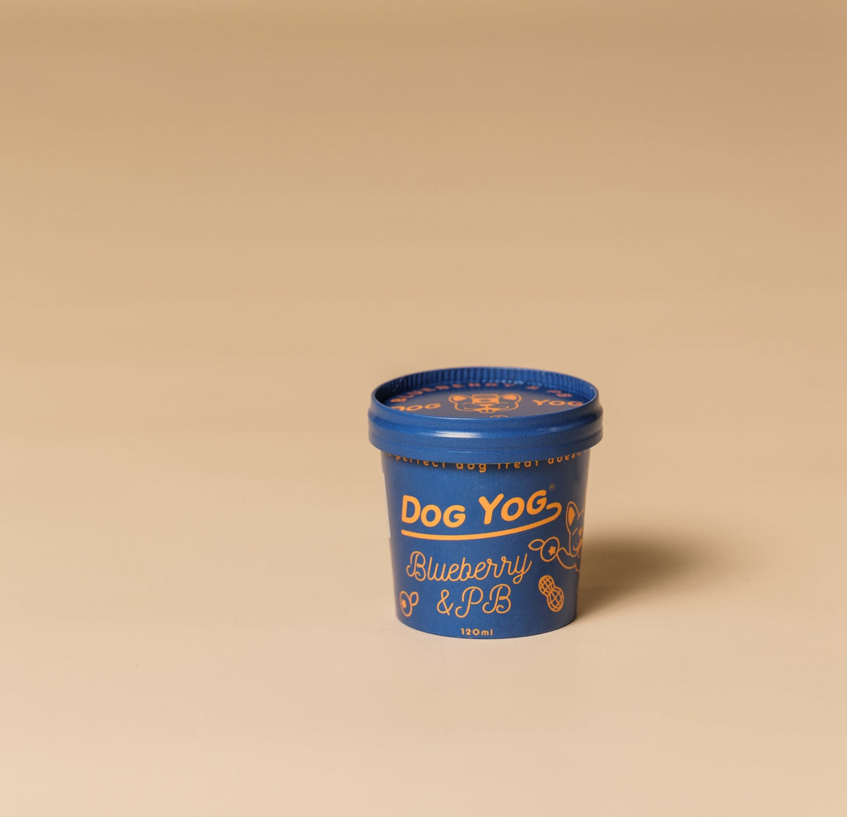 Dog Yog Blueberry & PB 120 mL pot on its own