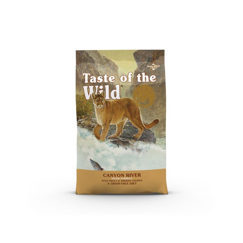 taste of the wild grain free canyon iver trout and smoked salmon dry cat food 