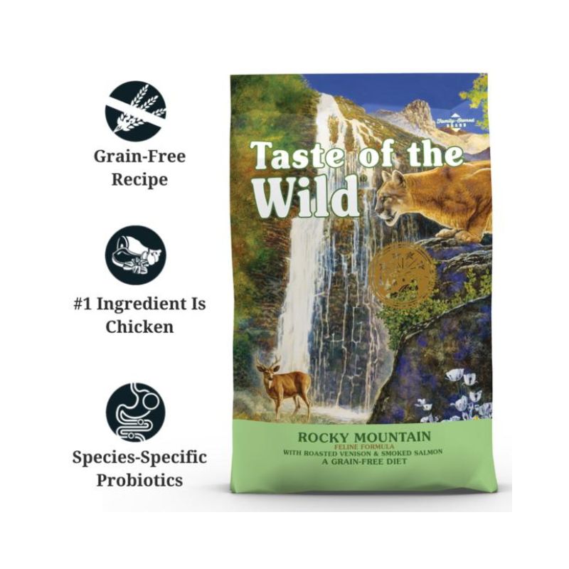 taste of the wild grain free rocky mountain venison salmon dry cat food features