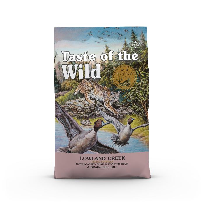 taste of the wild grain free lowland creek roasted quail and roasted duck dry cat food 