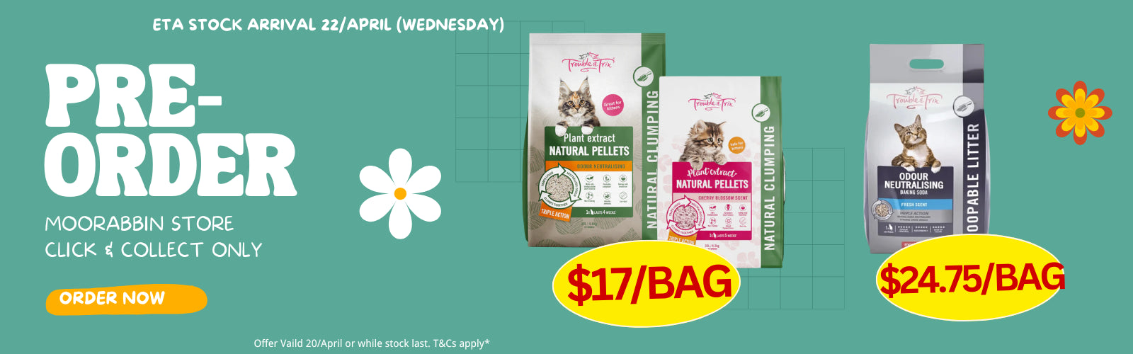 trouble and trix cat litter pre-order special