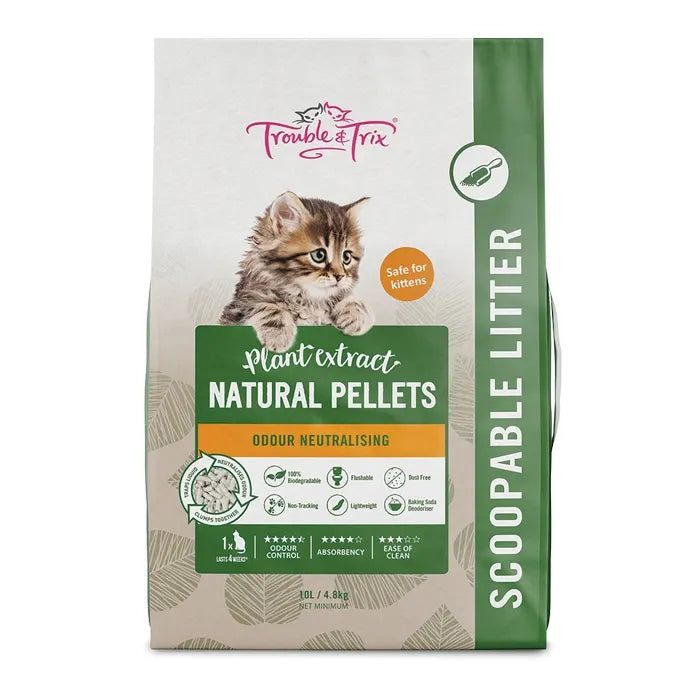 Trouble and Trix Natural Cat Litter Pellets 10L