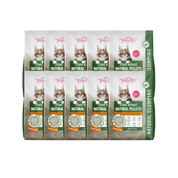 Trouble and Trix Natural Tofu Cat Litter Pellets 10L x 10 Bags *FOR MELBOURME LOCAL DELIVERY ONLY*