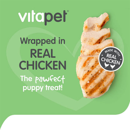 VITAPET Chewz Dog Treats Chicken Wrapped Rawhide Twists 18 Pack