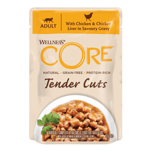 Wellness CORE Tender Cuts Chicken & Chicken Liver Gravy Wet Cat Food 85g