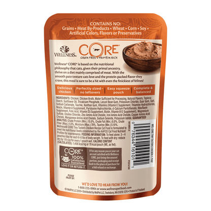 wellness core tiny tasters chicken pate wet cat food 85g back