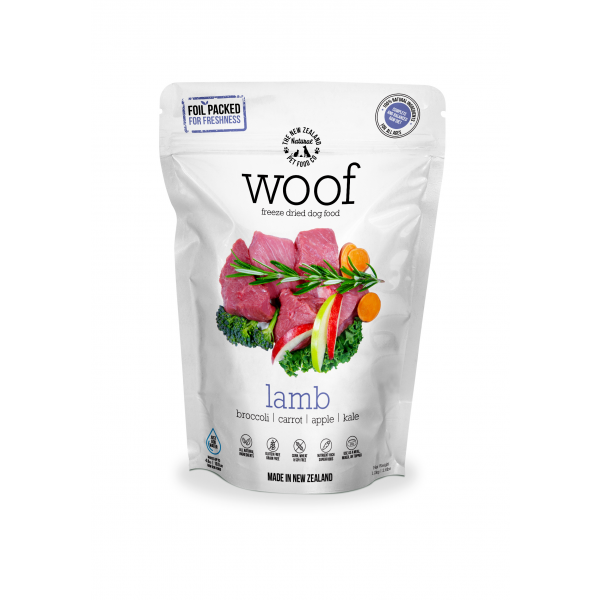 new zealand natural woof freeze dried dog food lamb 1kg